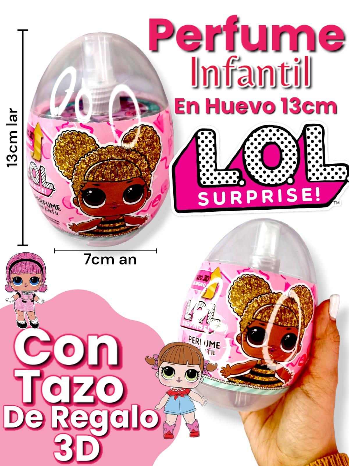 Perfume en capsula LOL + Tazo 3D ( Huevo 13 cm )